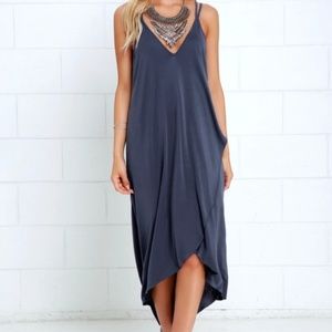 Lulu's Lush Mood and Melody High-Low Dress Blue